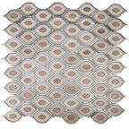 Evil Eye Wooden Beige Marble Mosaic Tile | Tile Club