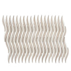 Waves Wooden Beige & Thassos Marble Mosaic Tile | Tile Club