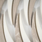 Waves Wooden Beige & Thassos Marble Mosaic Tile | Tile Club