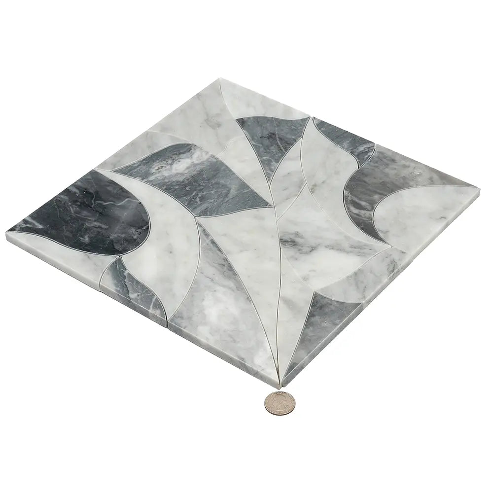 Excalibur Bardiglio & Carrara Marble Tile Waterjet | Tile Club