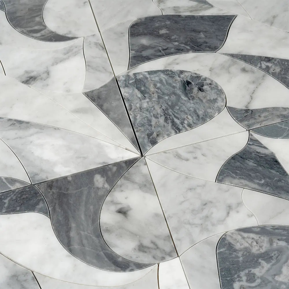 Excalibur Bardiglio & Carrara Marble Tile Waterjet | Tile Club