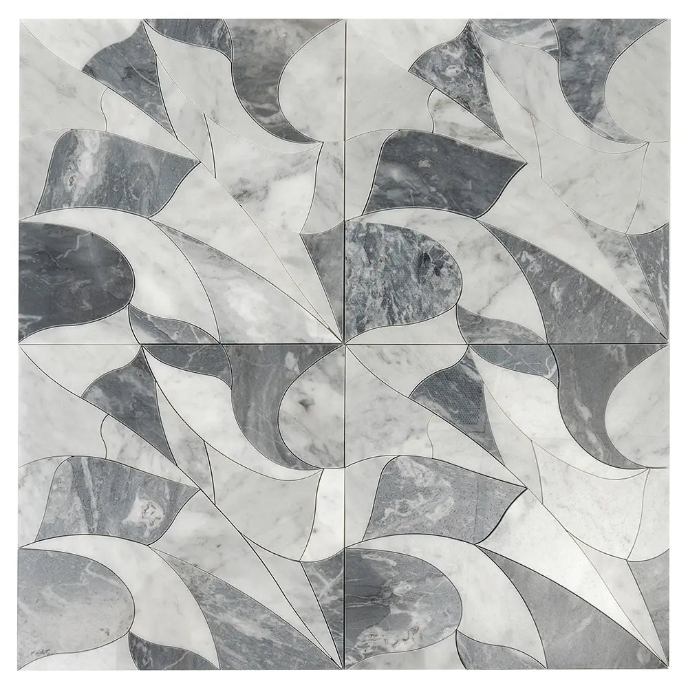 Excalibur Bardiglio & Carrara Marble Tile Waterjet | Tile Club