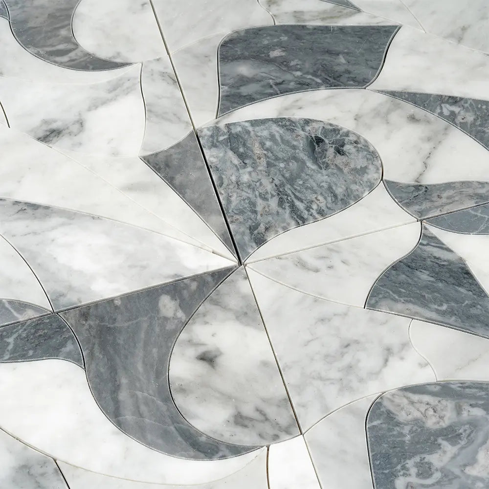 Excalibur Bardiglio & Carrara Marble Tile Waterjet | Tile Club