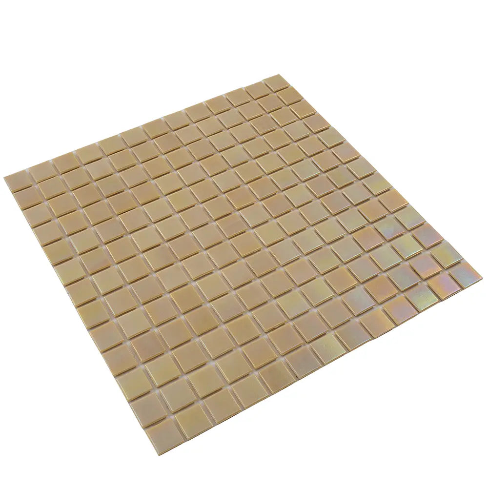 Pearlescent Buttercup Yellow Squares Glass Pool Tile | Tile Club