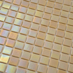 Pearlescent Buttercup Yellow Squares Glass Pool Tile | Tile Club