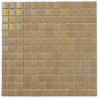 Pearlescent Buttercup Yellow Squares Glass Pool Tile | Tile Club
