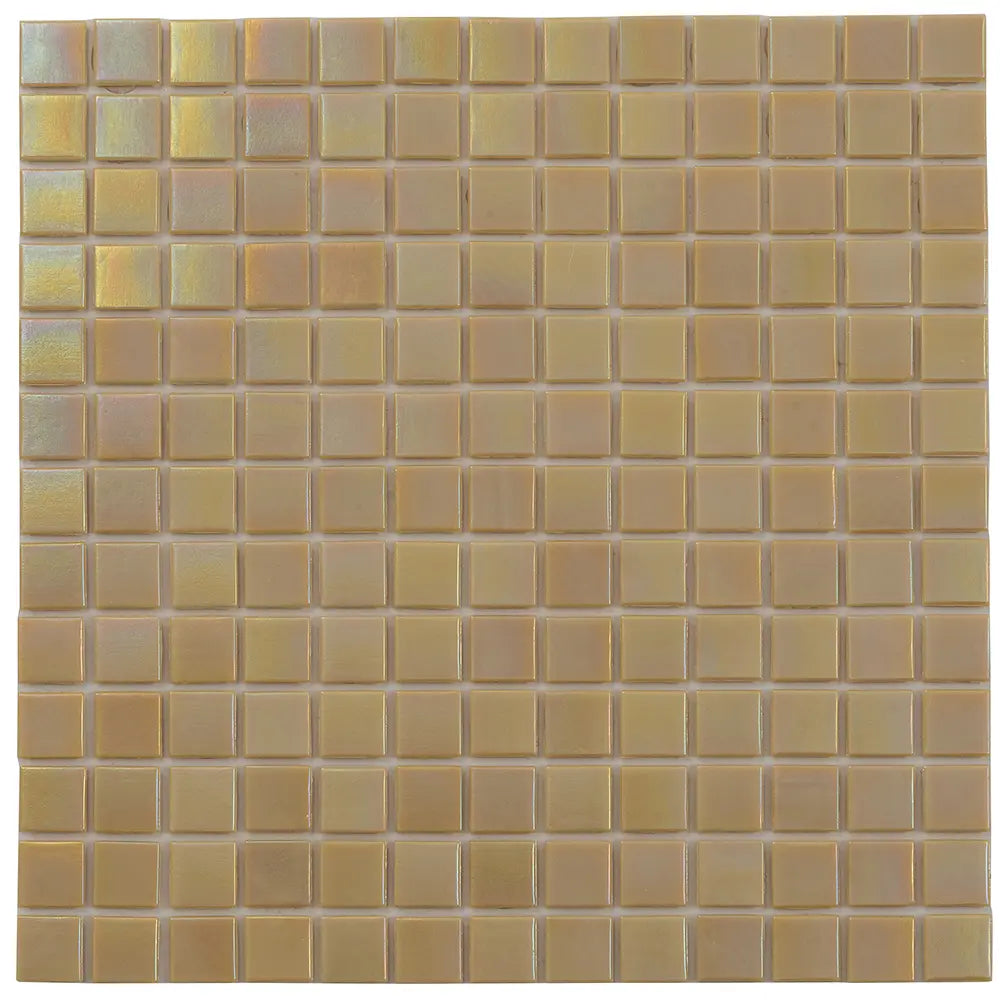 Pearlescent Buttercup Yellow Squares Glass Pool Tile | Tile Club