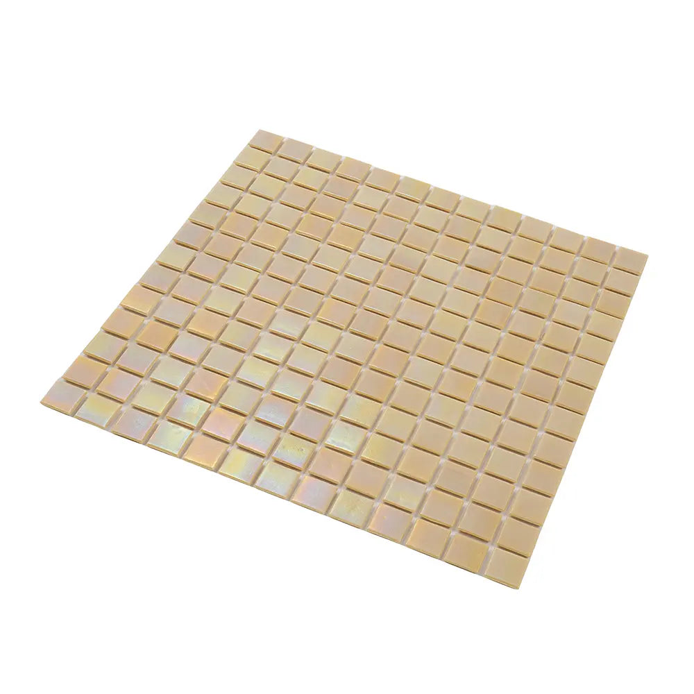 Pearlescent Buttercup Yellow Squares Glass Pool Tile | Tile Club