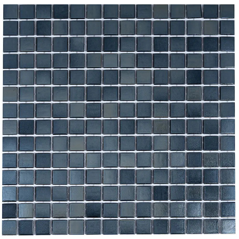 Pearly Denim Blue Squares Glass Pool Tile | Tile Club