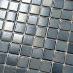 Pearly Denim Blue Squares Glass Pool Tile | Tile Club