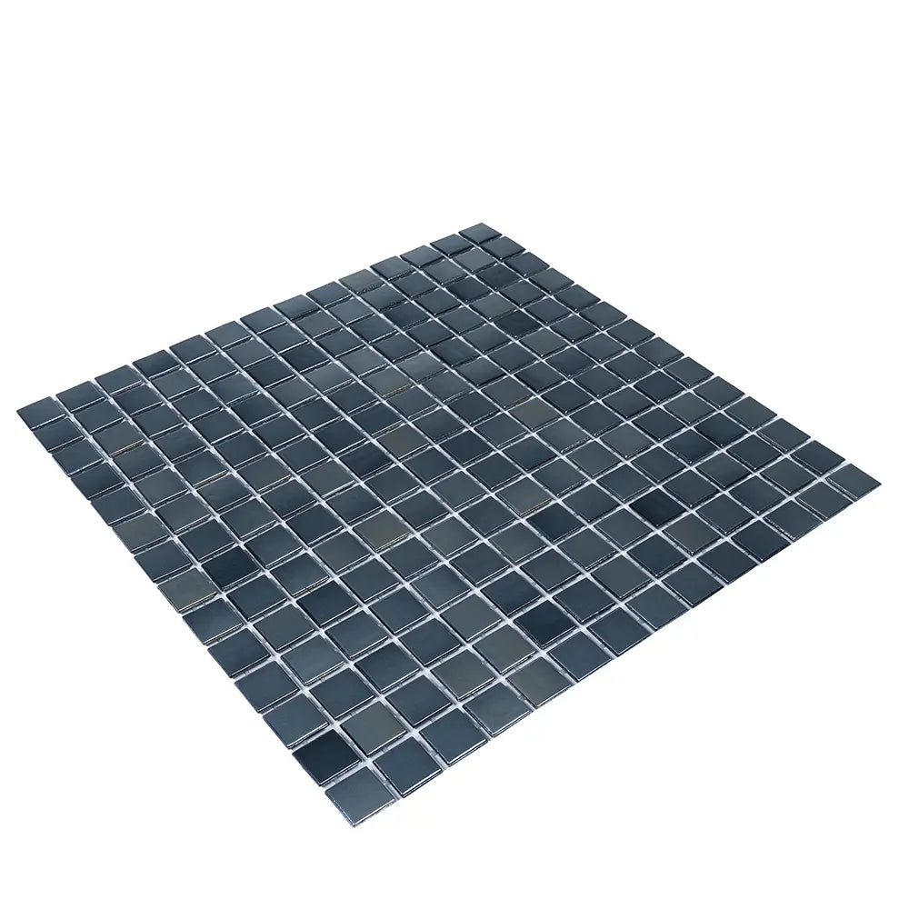 Pearly Denim Blue Squares Glass Pool Tile | Tile Club