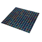 Dark Rainbow Squares Glass Pool Tile