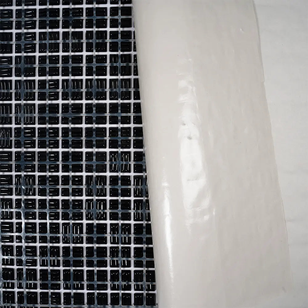Dark Rainbow Squares Glass Pool Tile