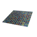 Dark Rainbow Squares Glass Pool Tile | Tile Club