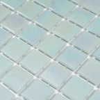 Pearly Powder Blue Squares Glass Pool Tile | Tile Club