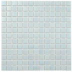 Pearly Powder Blue Squares Glass Pool Tile | Tile Club