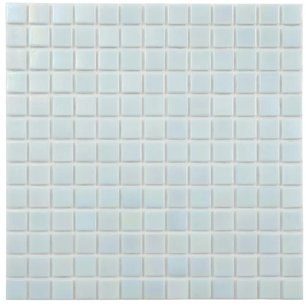 Pearly Powder Blue Squares Glass Pool Tile | Tile Club