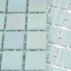 Pearly Powder Blue Squares Glass Pool Tile | Tile Club