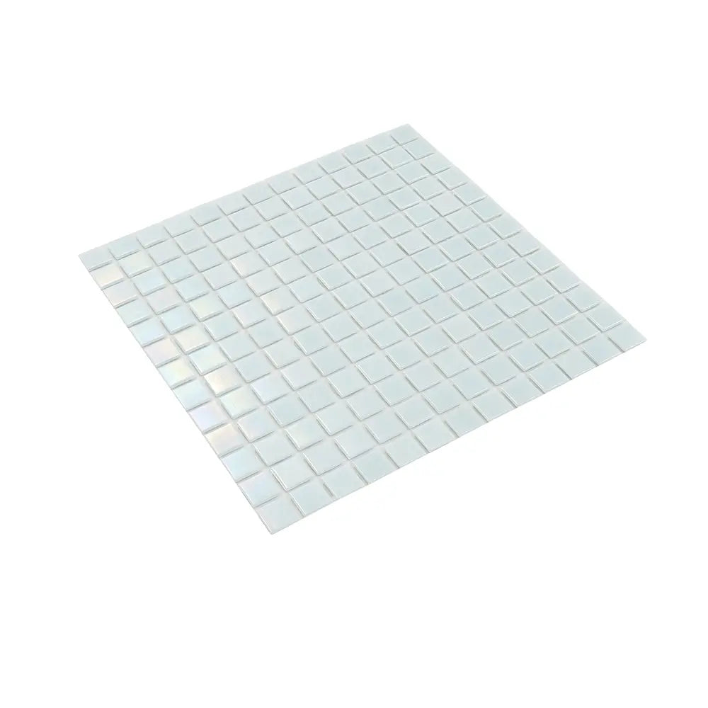 Pearly Powder Blue Squares Glass Pool Tile | Tile Club