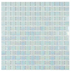 Pearly Powder Blue Squares Glass Pool Tile | Tile Club