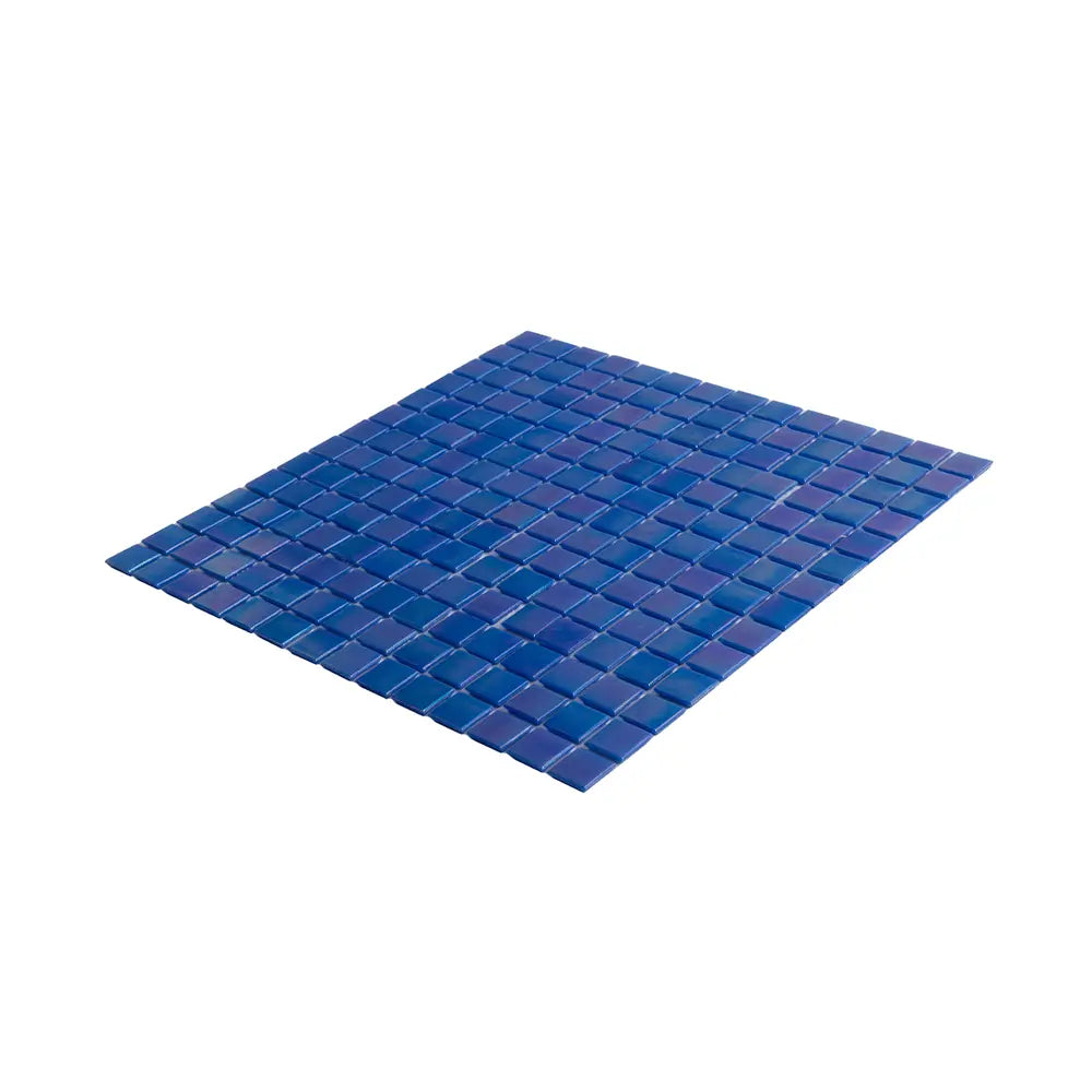 Pearly Dark Blue Squares Glass Pool Tile | Tile Club