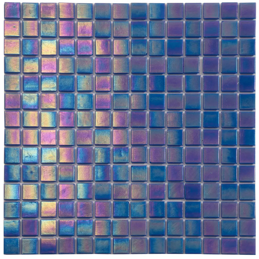 Pearly Dark Blue Squares Glass Pool Tile | Tile Club