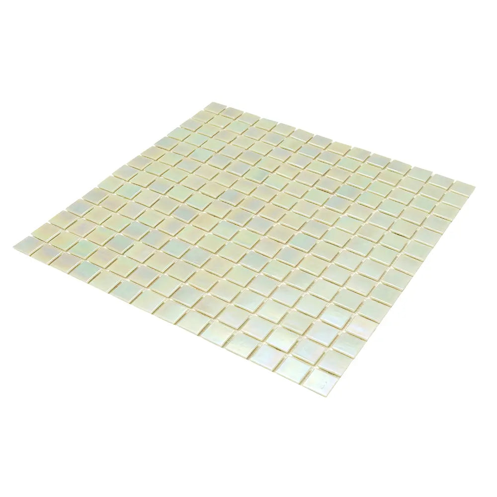 Pearly Pastel Green Squares Glass Pool Tile | Tile Club