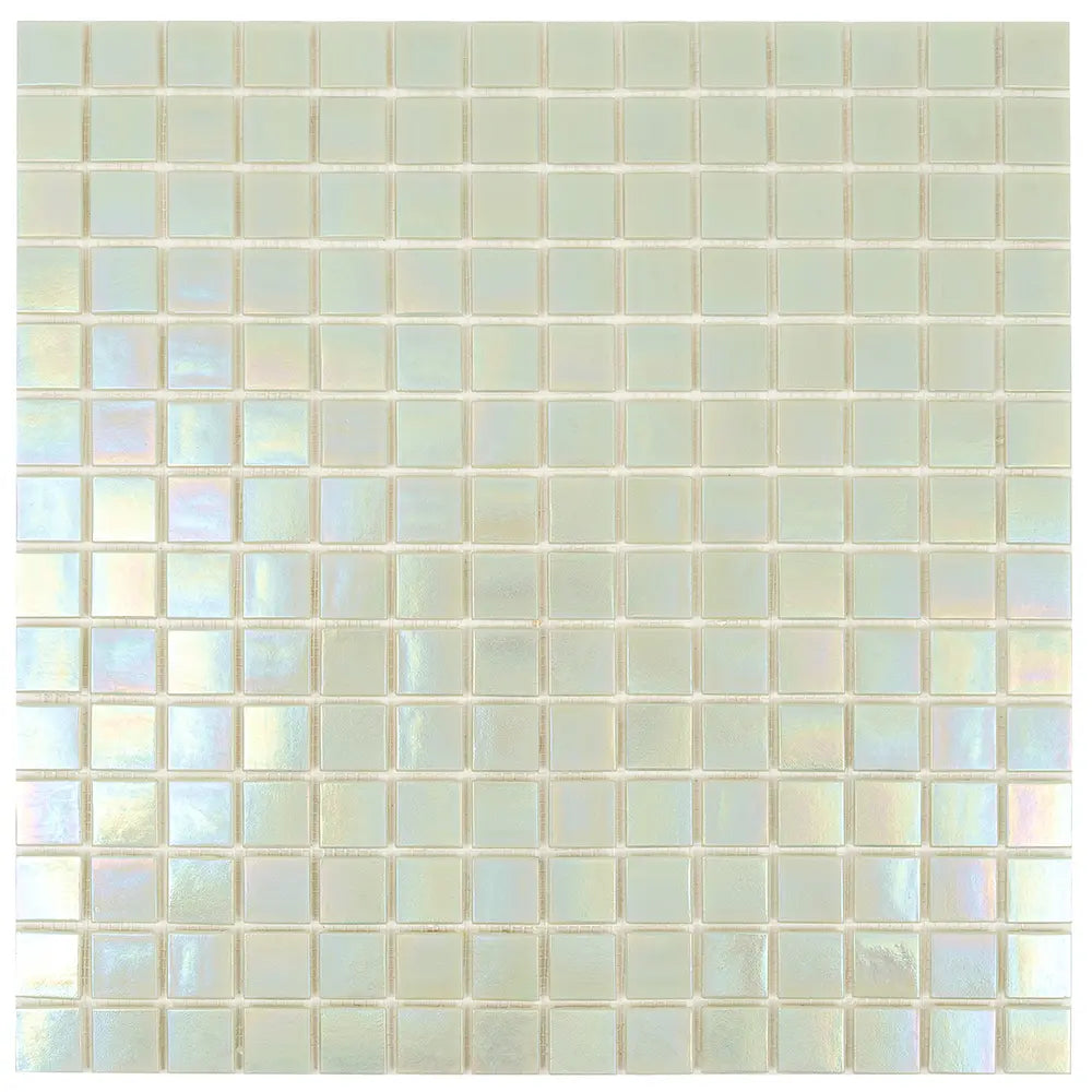 Pearly Pastel Green Squares Glass Pool Tile | Tile Club