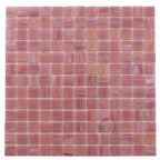 Pearly Swirled Pink Squares Glass Pool Tile | Tile Club