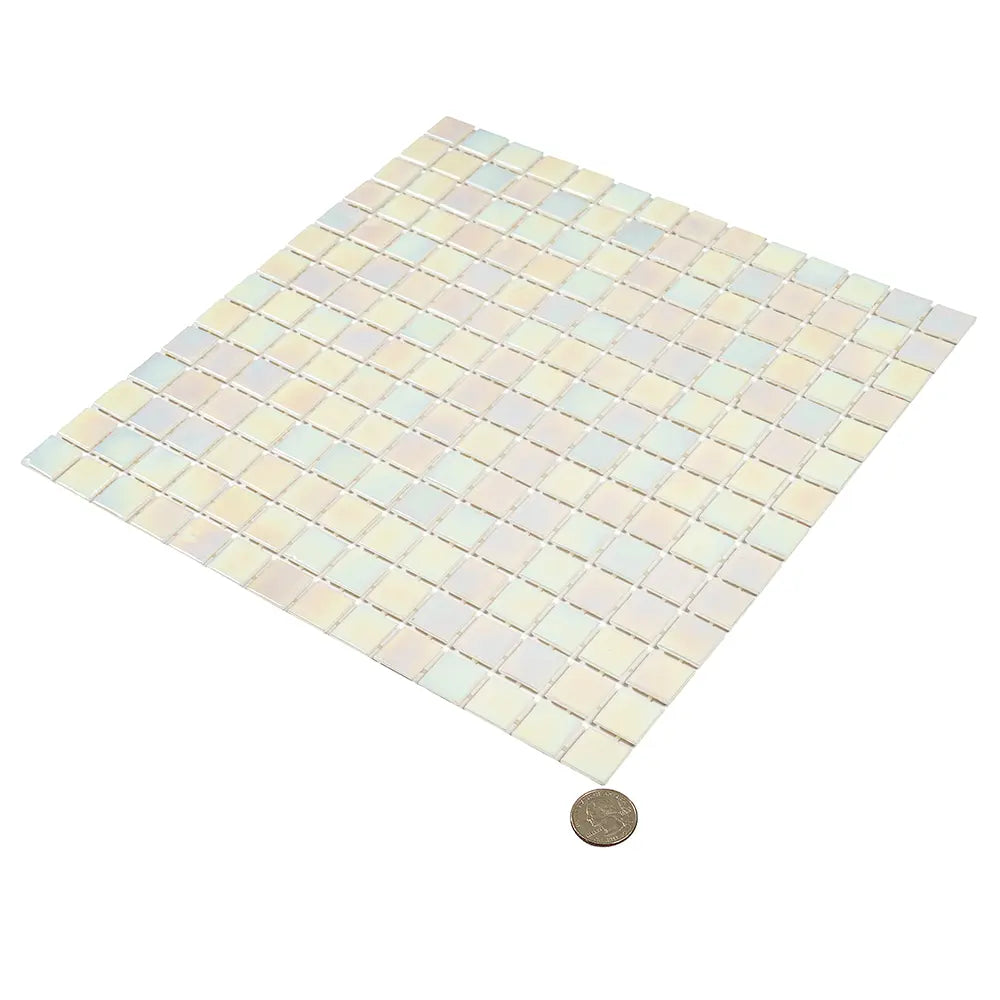 Misty Pearl Squares Glass Pool Tile | Tile Club