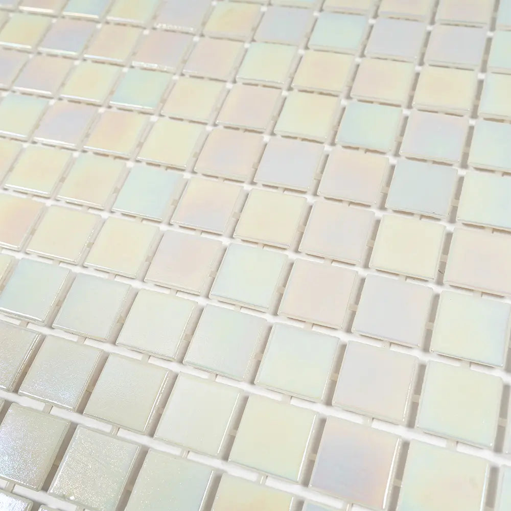 Misty Pearl Squares Glass Pool Tile | Tile Club