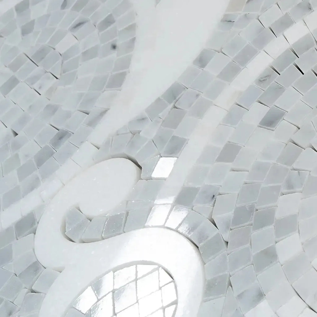 Villa Bianco Carrara & Thassos Micro Mosaic Tile | Tile Club
