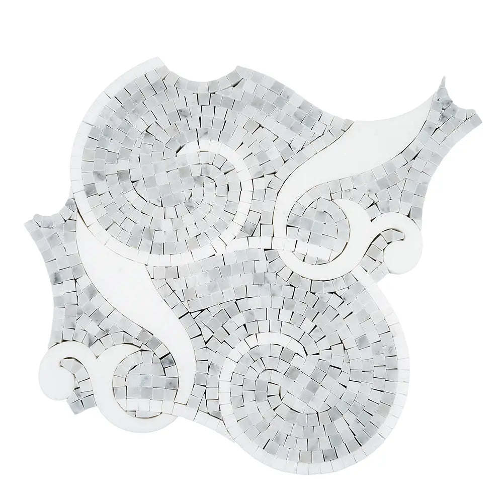 Villa Bianco Carrara & Thassos Micro Mosaic Tile | Tile Club