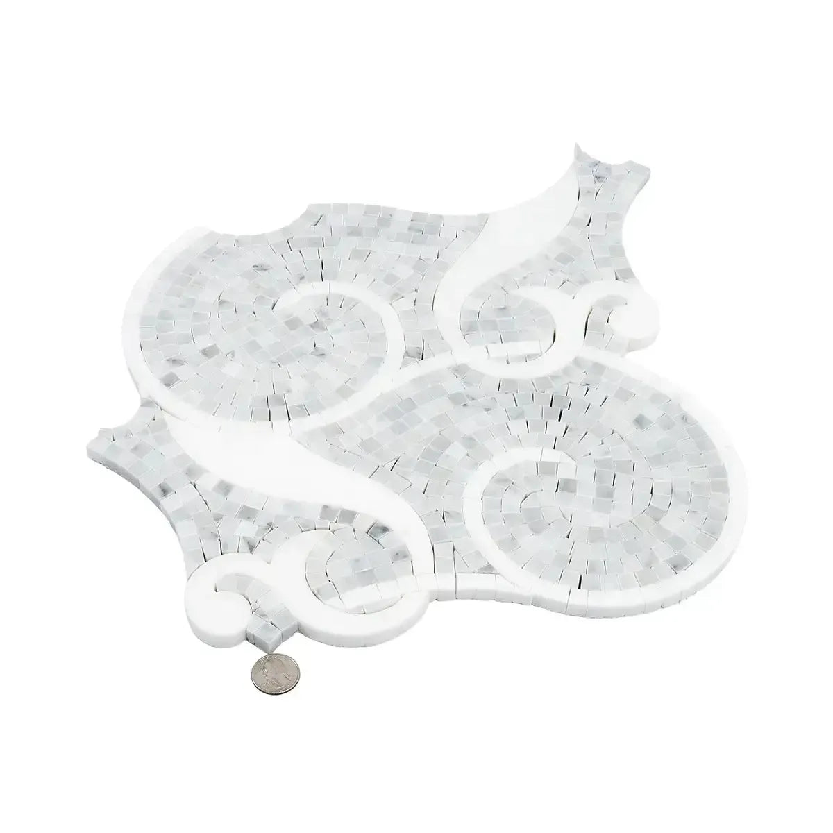 Villa Bianco Carrara & Thassos Micro Mosaic Tile | Tile Club