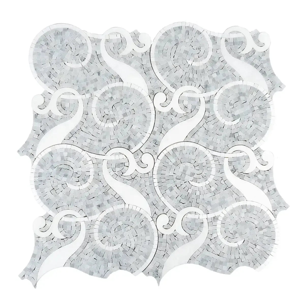 Villa Bianco Carrara & Thassos Micro Mosaic Tile | Tile Club