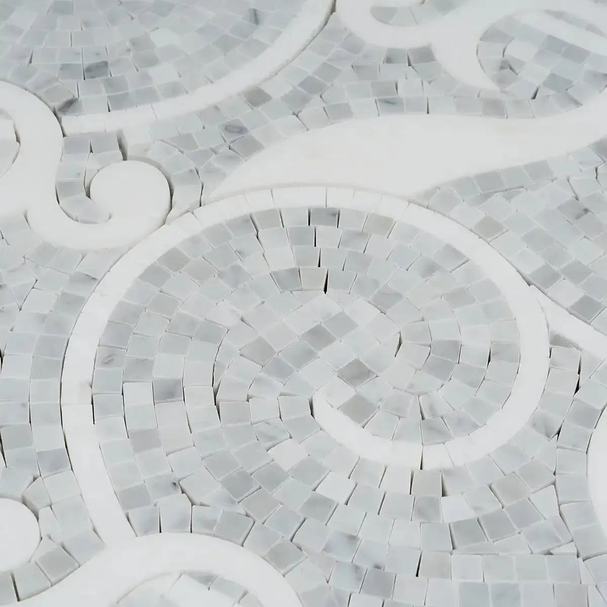 Villa Bianco Carrara & Thassos Micro Mosaic Tile | Tile Club