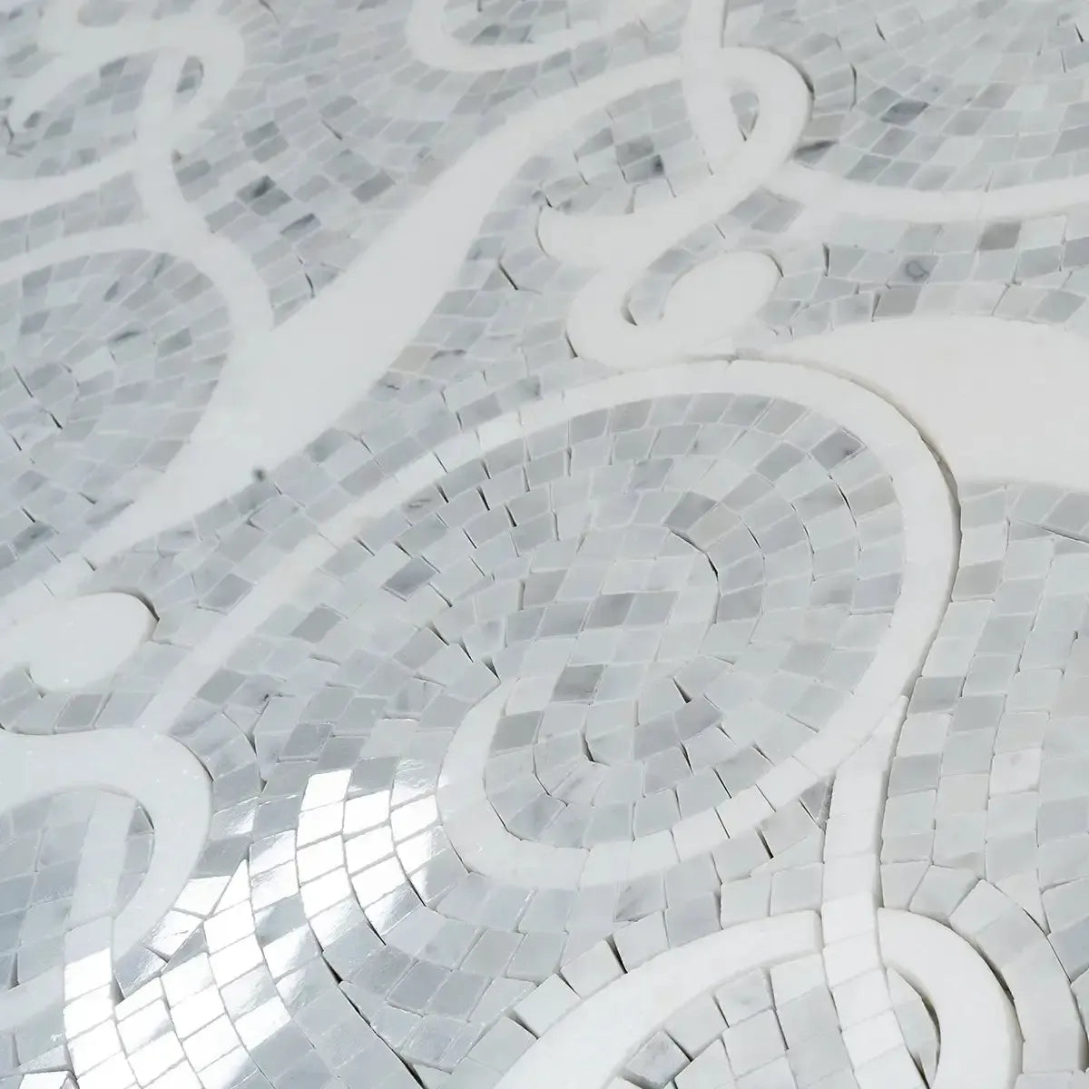 Villa Bianco Carrara & Thassos Micro Mosaic Tile | Tile Club