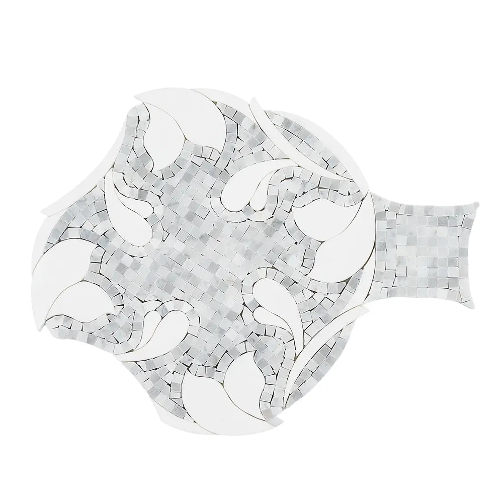 Floral Dream Bianco Carrara & Thassos Mosaic Tile | Tile Club