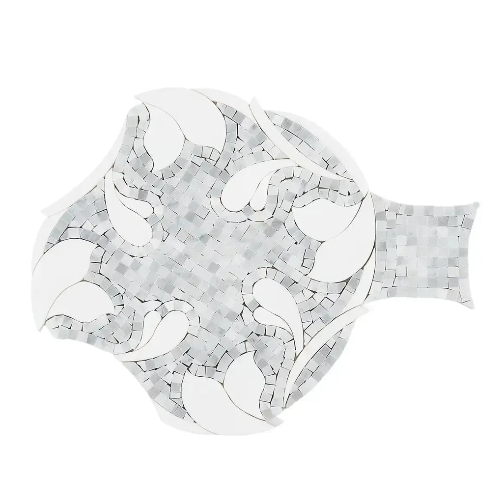 Floral Dream Bianco Carrara & Thassos Mosaic Tile | Tile Club