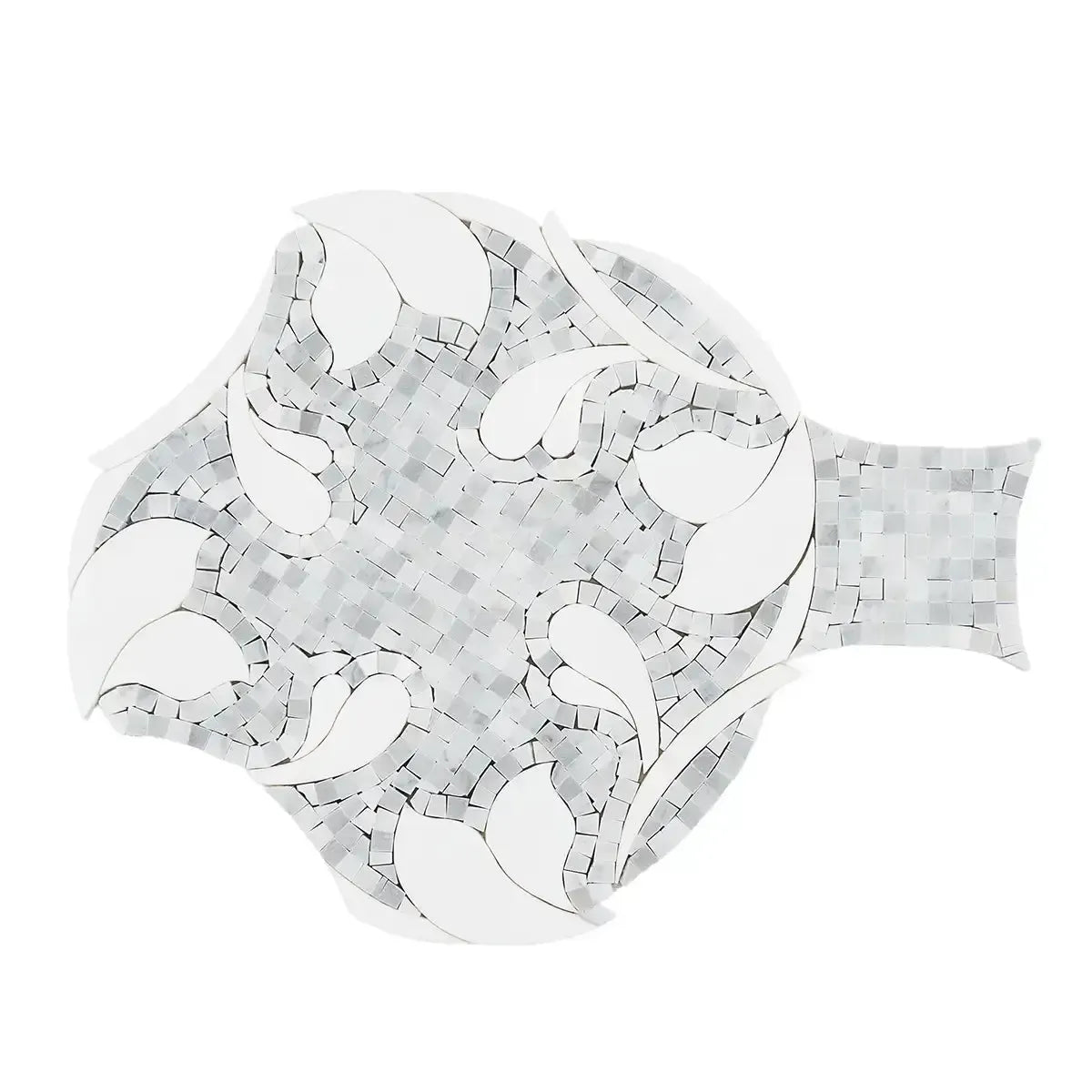 Floral Dream Bianco Carrara & Thassos Mosaic Tile | Tile Club