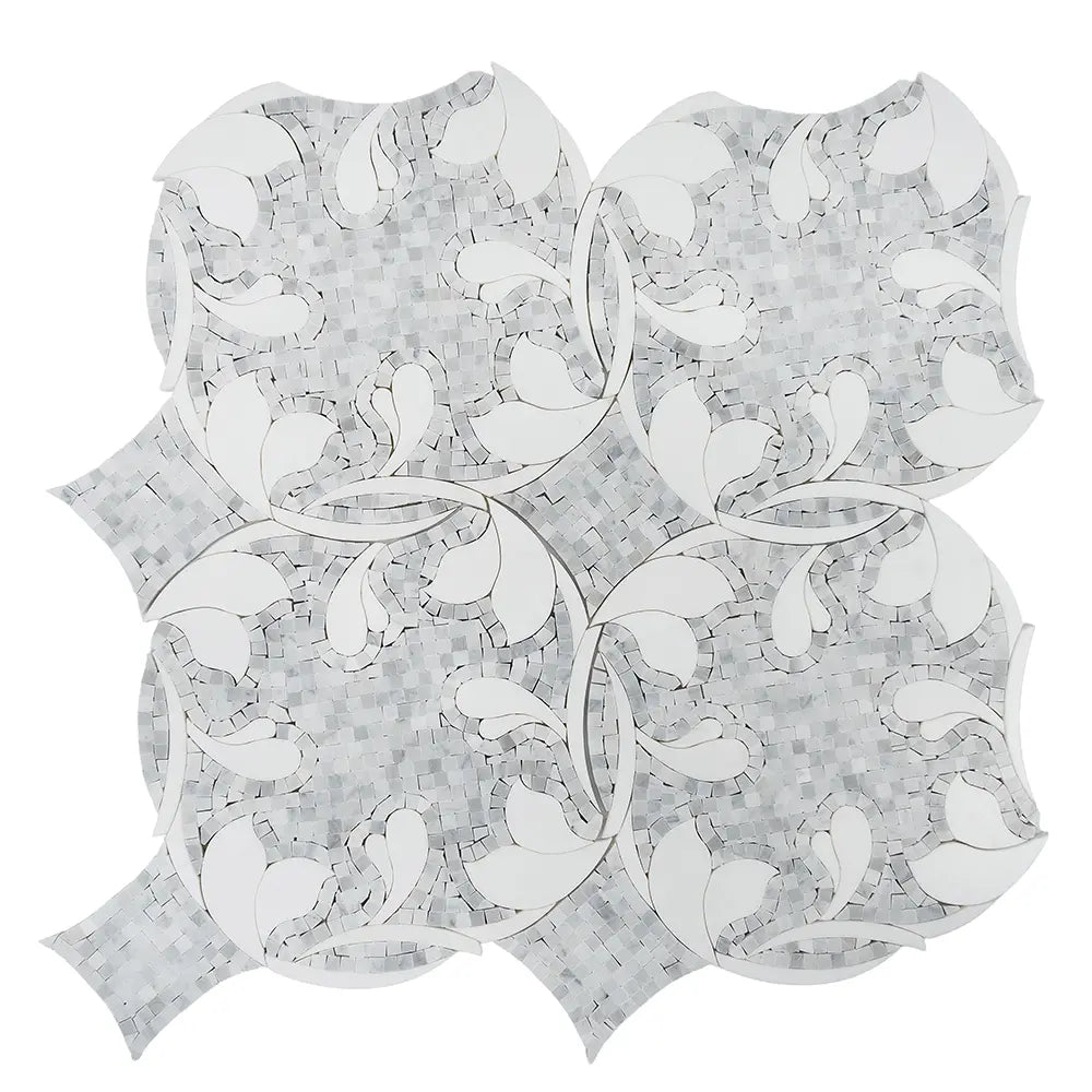 Floral Dream Bianco Carrara & Thassos Mosaic Tile | Tile Club