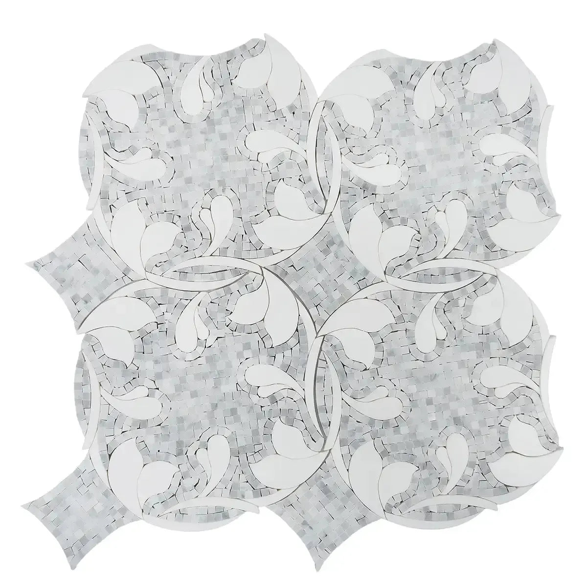 Floral Dream Bianco Carrara & Thassos Mosaic Tile | Tile Club