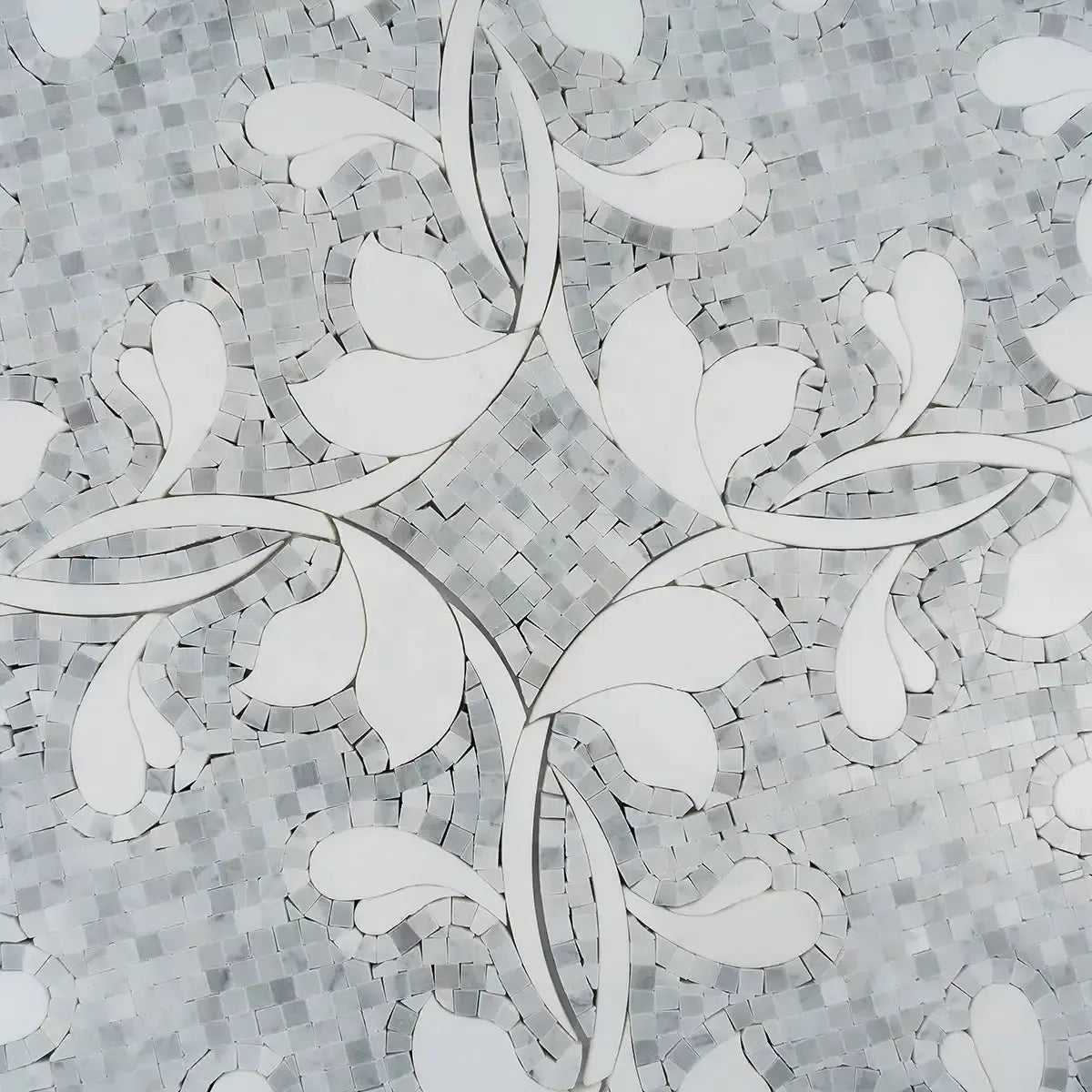 Floral Dream Bianco Carrara & Thassos Mosaic Tile | Tile Club