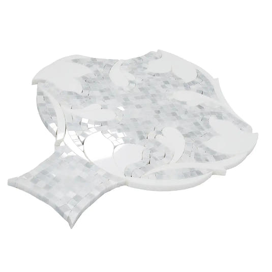 Floral Dream Bianco Carrara & Thassos Mosaic Tile