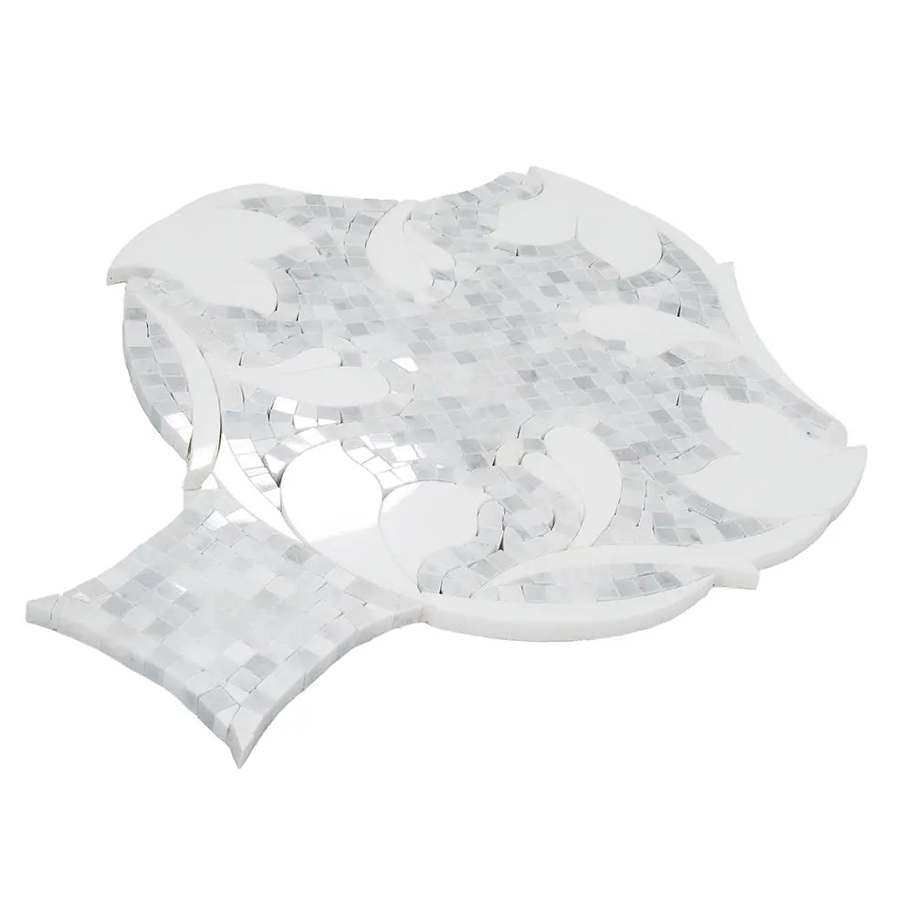 Floral Dream Bianco Carrara & Thassos Mosaic Tile | Tile Club