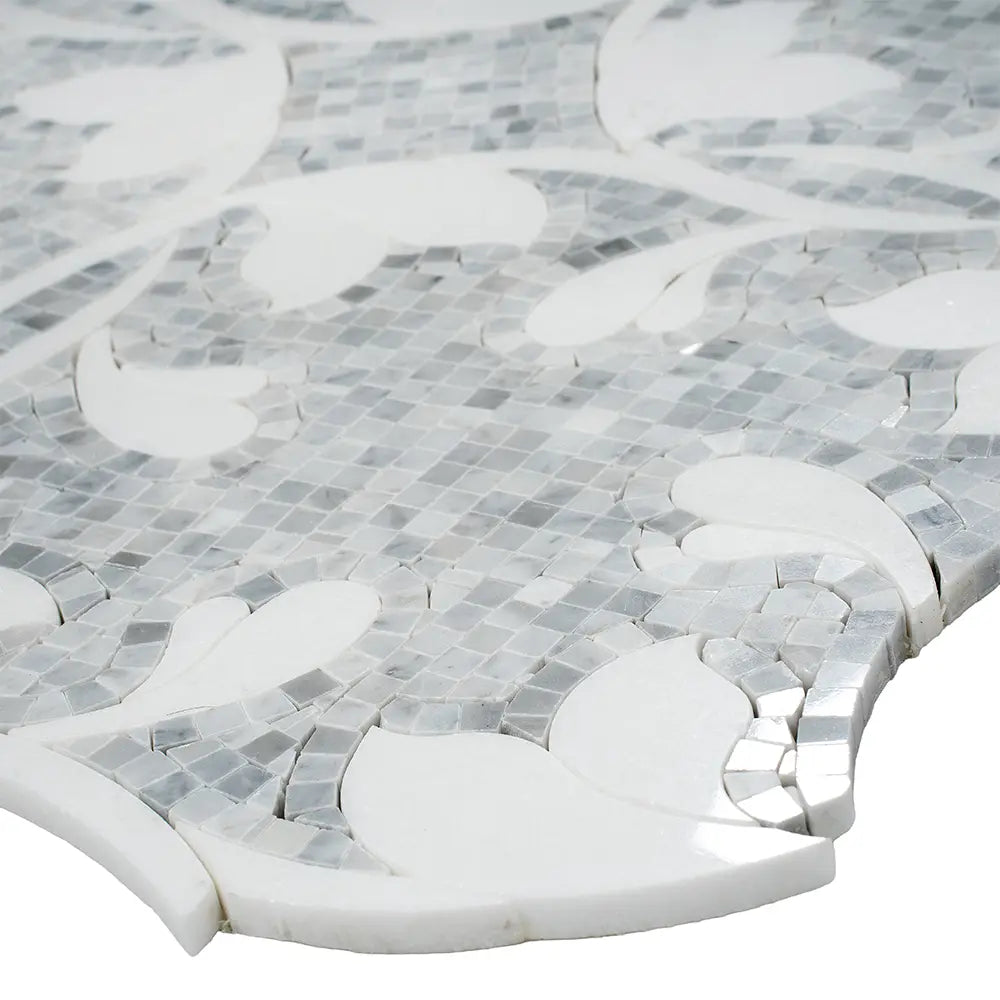 Floral Dream Bianco Carrara & Thassos Mosaic Tile | Tile Club