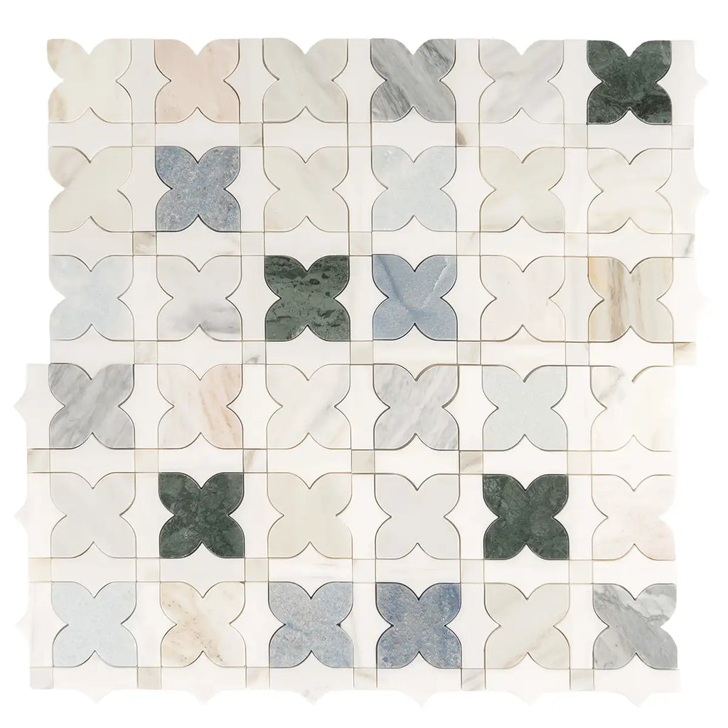 Geometria Marble Multicolor Stars Mosaic Tile | Tile Club