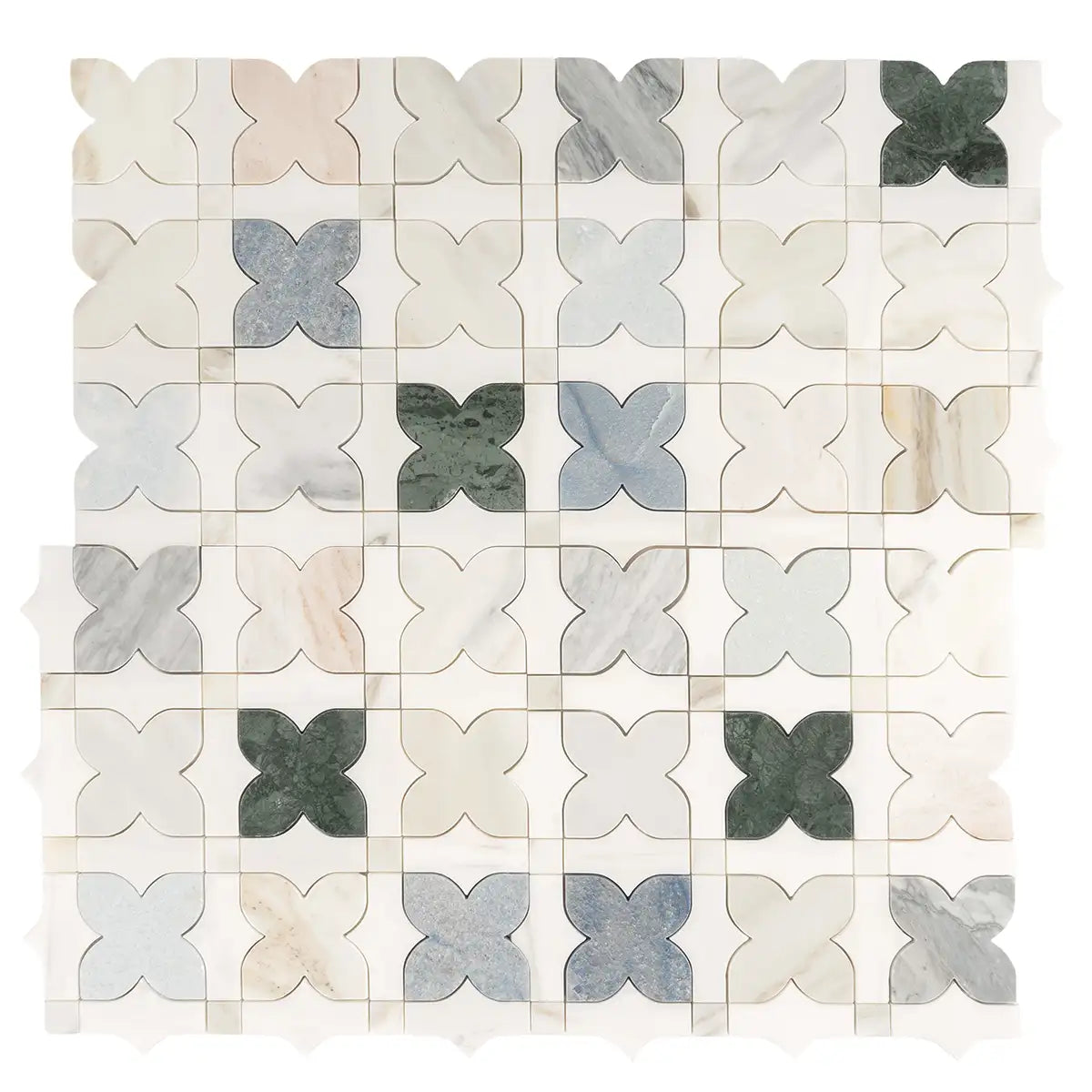 Geometria Marble Multicolor Stars Mosaic Tile | Tile Club
