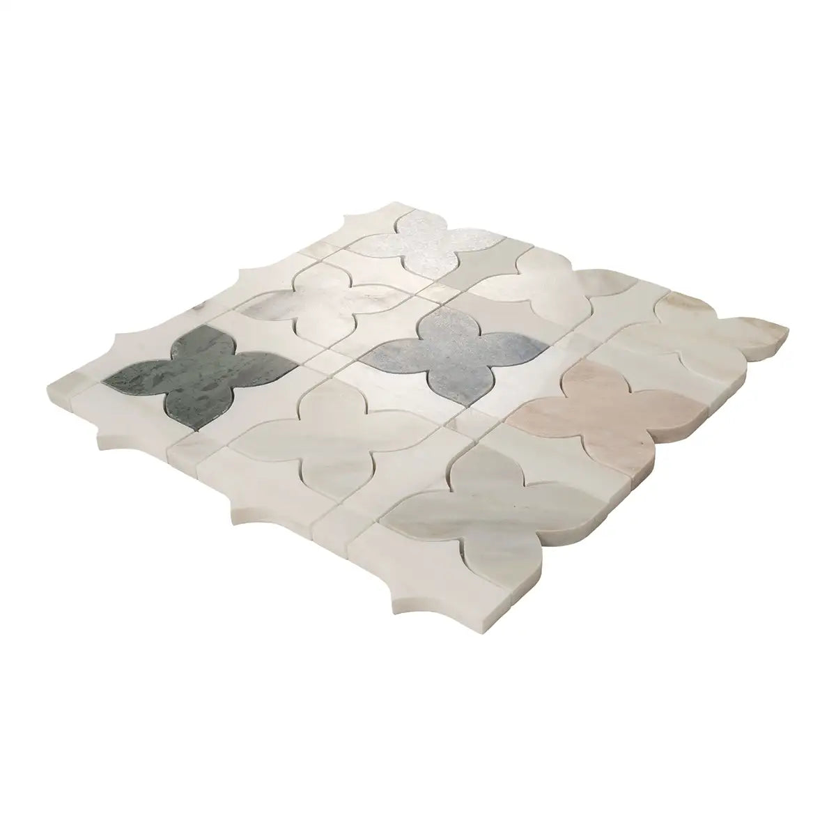 Geometria Marble Multicolor Stars Mosaic Tile | Tile Club
