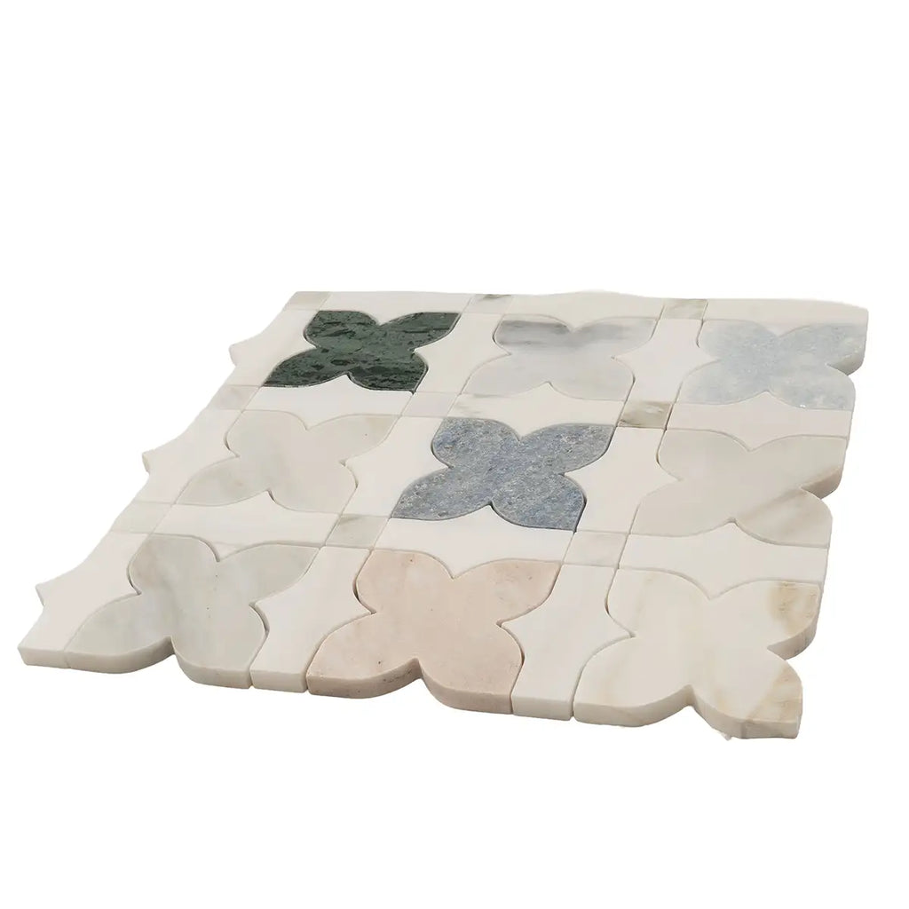 Geometria Marble Multicolor Stars Mosaic Tile | Tile Club